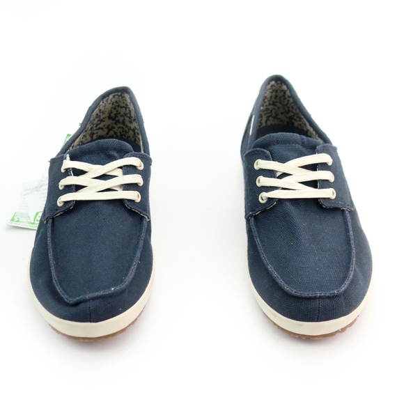 Sanuk Casa Barco Navy Blue Boat Shoes NEW! - Picture 2 of 6